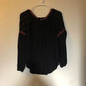 Flowy Black Long Sleeve Top
